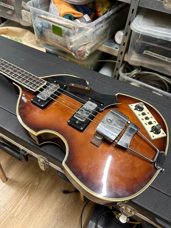 rare Vintage Japan Burns Violin VB Bass 1969 - Sunburst Teisco Gen Gakki Tokyo image 1