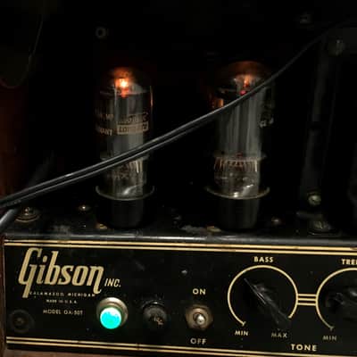 GIBSON GUITAR AMPLIFIER GA-50T SERVICED ORIGINAL PARTS FIRST MADE 1948 COSMETIC SHAPE A- GREAT SOUNDING HIGHLY DESIRABLE IN THIS CONDITION image 16