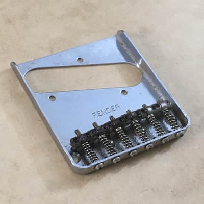 Vintage “Fender” Stamped Ashtray Six 6 Saddle Guitar Bridge Plate Tele Natural Relic image 6