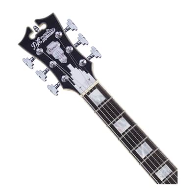 D'Angelico Premier Mini DC Semi-Hollow Electric Guitar - Black Flake - B-Stock image 4