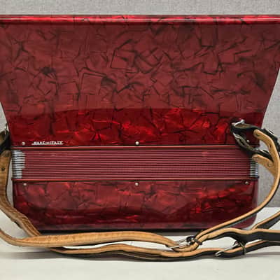 Frontalini Red Piano Accordion LMM 41/120 Ready To Play image 4