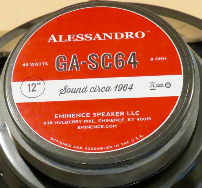 Eminence Alessandro GA-SC64 12” 40 watts 8 ohms - 15% off Sale! - (A) image 1