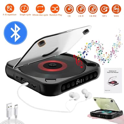 Portable CD Player with A–B Repeat & Bluetooth | Music Practice Player with Timer, USB & TF Card image 2