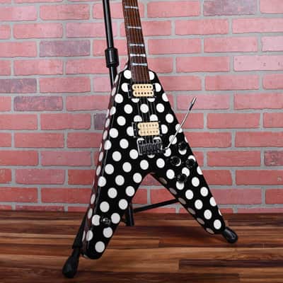 Jackson USA Randy Rhoads Tribute Flying V Black With White Polka Dots 1999 w/OHSC image 6