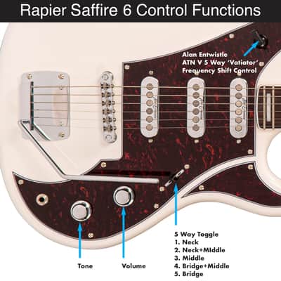 Rapier Saffire Electric Guitar ~ Vintage White image 8
