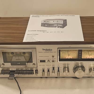TECHNICS RS-631 Cassette Tape Deck-Tested & Working Good Cond- New Belt & Manual- Wood Case image 1