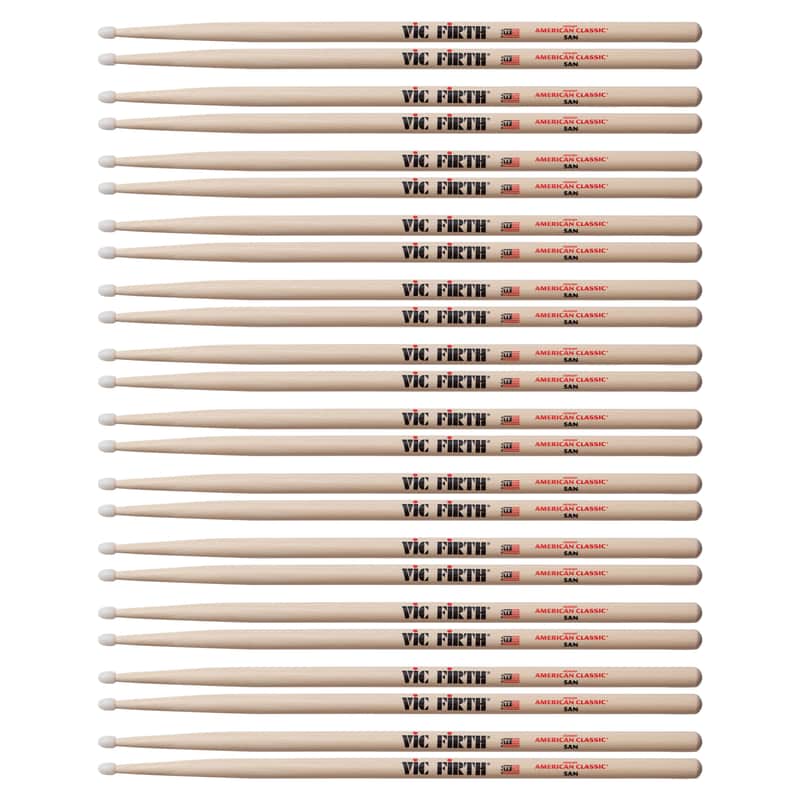 Vic Firth American Classic 5A Nylon Tip Drum Sticks (12 Pair Bundle)