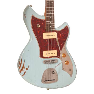 Novo Serus J Sonic Blue Medium Distress w/ Lollar 50's Wind P-90 Pickups (Serial #26819) image 1
