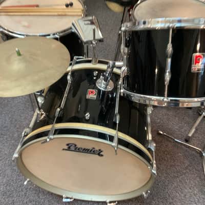 Premier 202 4 Piece Drumset 1960 - Piano Black - Mint! image 4