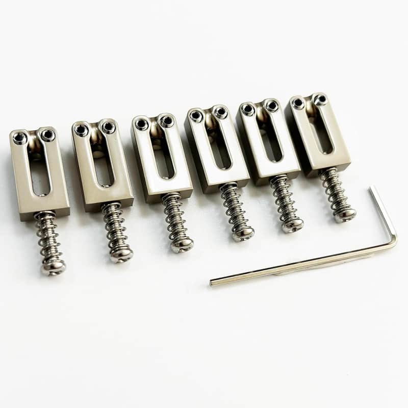 Chrome Guitar Bridge Saddles 10.5Mm Zinc Alloy Electric Guitar Saddles Guitar Tremolo Bridge Saddles For Fender Strat St Tele Telecaster Style 6 String Electric Guitar Replacement Parts image 1