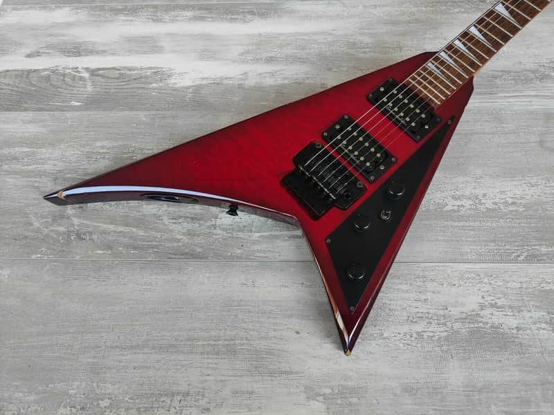 1996 Grover Jackson Japan MF Line Rhoads Flying V (Quilt Red) | Reverb