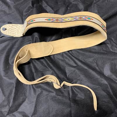 LM LS32-T 2" Southwestern faux Snake End - Suede TAN New Guitar Strap image 1