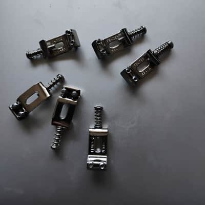 Fender Stratocaster reissue bridge / trem saddles -- say 'Fender Fender' parts for luthier project rebuild restoration build restore image 2