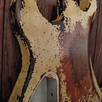 #202624 :: Baldman's Strat / Charvel P90 modern body in Heavy Relic Dirty Olympic White over Sunburst image 11