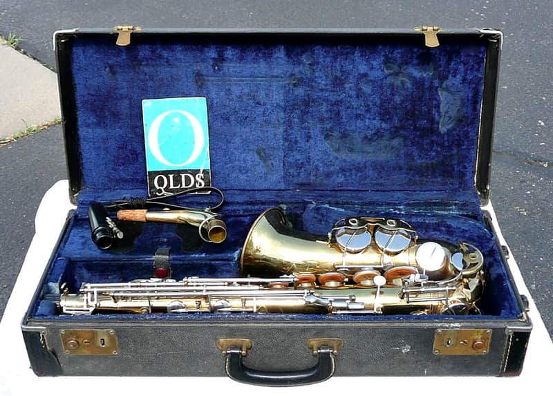 Vintage F. E. OLDS Parisian Ambassador Alto Sax w Neck, Mouthpiece + Case - Good Pads - France - VGC image 1