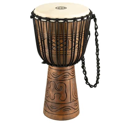 Meinl Percussion Mahogany Wood Djembe  — 12" Large Size Rope Tuned Goat Skin Head (HDJ17-L) image 1