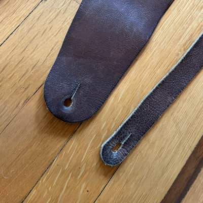 vintage USA 1970's guitar strap 3.5" leather for guitar bass archtop les paul rock hippie strap image 2