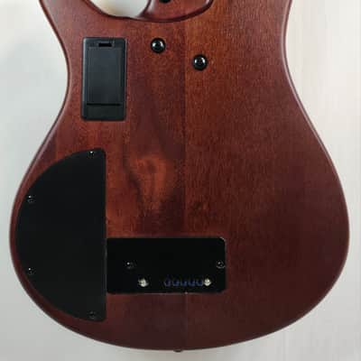 Ibanez SRH505F SR Workshop 5 String Fretless Semi Hollowbody Bass, Natural Browned Burst Flat image 12