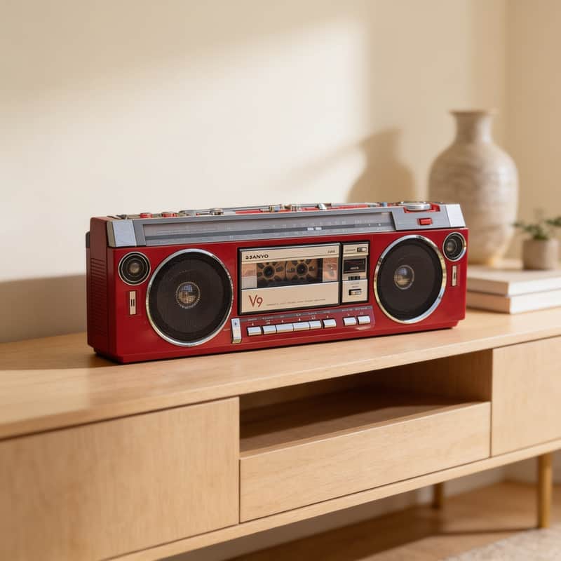 Sanyo MR-V9 Rare Vintage Boombox Serviced Working Stereo Cassette Warranty image 1
