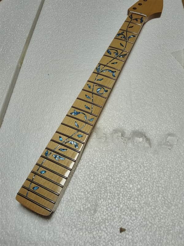 Maple Wood Guitar Strat Style Neck, 22 Frets Fingerboard, Tree of Life Inlay image 1