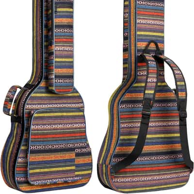 Acoustic Guitar Bag with Neck Cradle Bohemian Vintage Guitar Case 0.65in Thick Sponge Padded Guitar Case for 40 41 42 In Acoustic Classical Guitars image 1