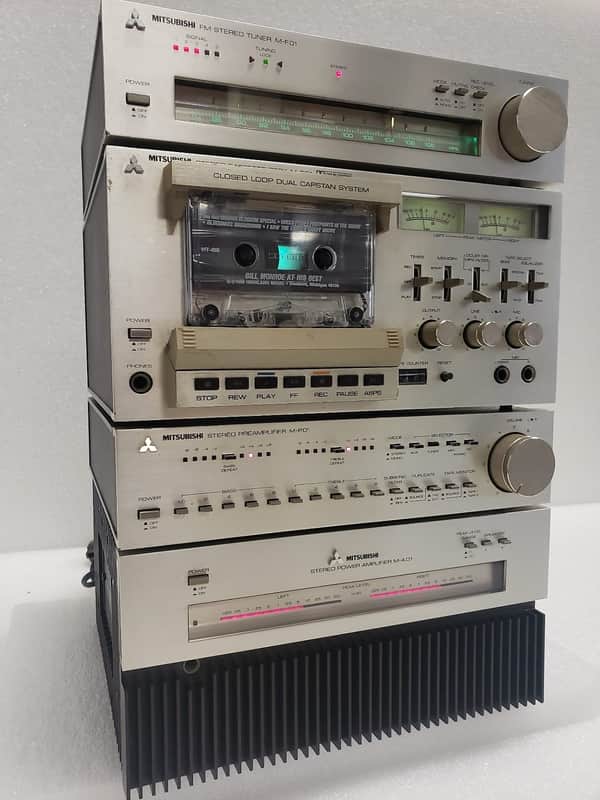 Serviced! Mitsubishi Microcomponents Stereo Set M-A01 Amplifier M-P01 Preamp M-F01 Cassette Deck And M-T01 Tuner - All Working Perfectly! image 1
