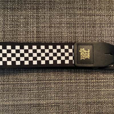 Ernie Ball Jacquard Premium Guitar/Bass Strap - Black & White Checkered image 3