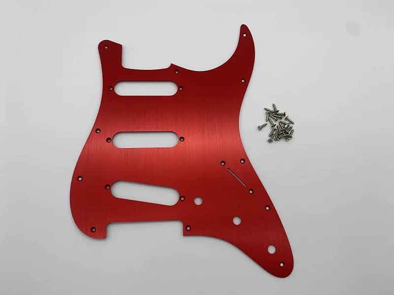 Red SSS Aluminum Guitar Strat Style Pickguard Scratch Plate image 1