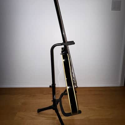 1997 Epiphone Rivoli Bass – Ebony Black Semi-Hollow, Cream Binding, Excellent Condition + Custom Strap & New Case image 16