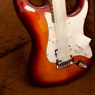 Washburn SFDSB Deluxe Sonamaster Double Cut Solid Body Flame Maple Top Maple Bolt-on Maple Neck 6-String Electric Guitar image 8