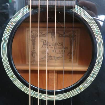 Alvarez Kazuo Yairi WY-1BK Black Acoustic/Electric Guitar w/ Hard Case image 6