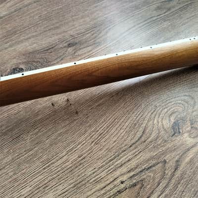 Stratocaster Compatible Rosewood and Roasted Maple Guitar Neck 70s Large Headstock with Pearl Inlays image 23