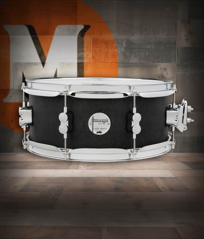 PDP Concept Series Black Wax Maple Snare, 5.5x13, Satin Black w/Chrome Hardware (PDSN5513BWCR) image 1