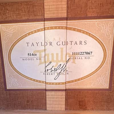 Taylor 514ce Cedar Top Acoustic-Electric Guitar w/ Case (Pre-Owned) image 6