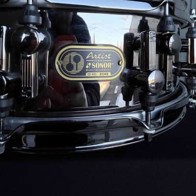 SONOR Artist Series 5x14 Black Chrome Over Steel Snare Drum w/ Black Nickel Hardware (Rm 4) image 2