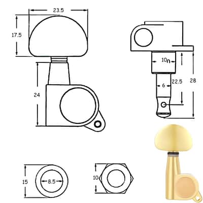 Guitar Tuning Pegs 6 Pcs 3l3r Acoustic Guitar Tuner Guitar Pegs Guitar Parts Guitar Machine Heads Knobs Guitar Replacement Buttons Knobs image 2