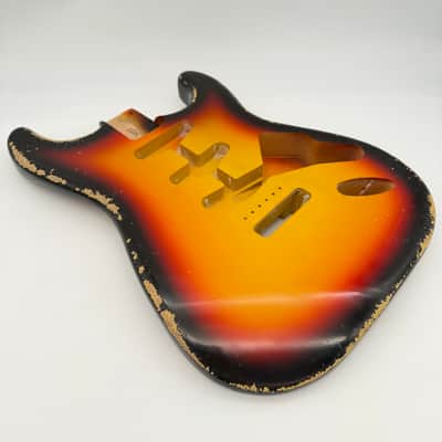 MJT Stratocaster Body Alder Relic Nitro 3-Tone Sunburst mjt6661 image 3
