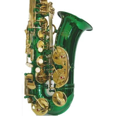 Sky Guarantee High Quality Sound E FLAT Green Lacquer Alto Saxophone W High F# Key+light Weight Case image 2
