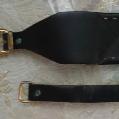 Rare 1960's ACE Genuine Black Leather Guitar Strap Excellent Condition image 3