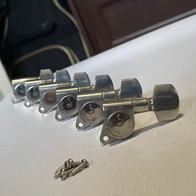 1980's Kramer Era Schaller Germany 45 Degree Chrome Tuners Tuning Pegs 6 In Line