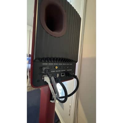 KEF LS50 Wireless II Active Bookshelf Speakers Pair 2021 Red & S2 OEM Stands image 4