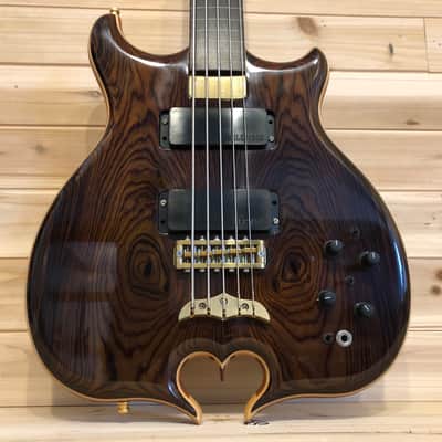 Alembic Mark King Deluxe Custom Lined Fretless 5 string Bass 2002 CocoBolo LED's image 11