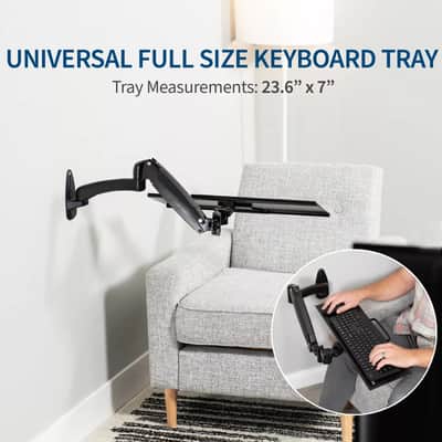 Ergonomic Wall-Mounted Keyboard Tray for Music Studio Workstations imagen 2