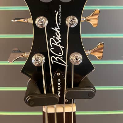 B.C. Rich Platinum Series Warlock Black Bass Guitar w/ Coffin Case image 8