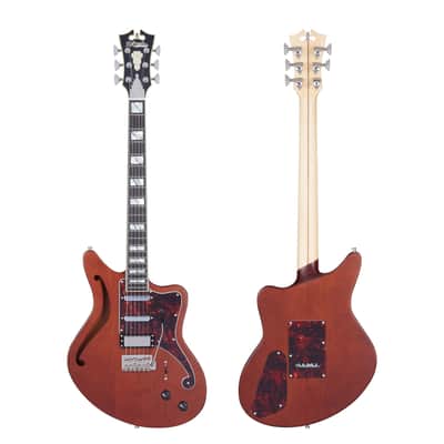 D'Angelico Deluxe Bedford SH Semi-hollowbody Electric Guitar - Matte Walnut with Wilkinson Tremolo image 10