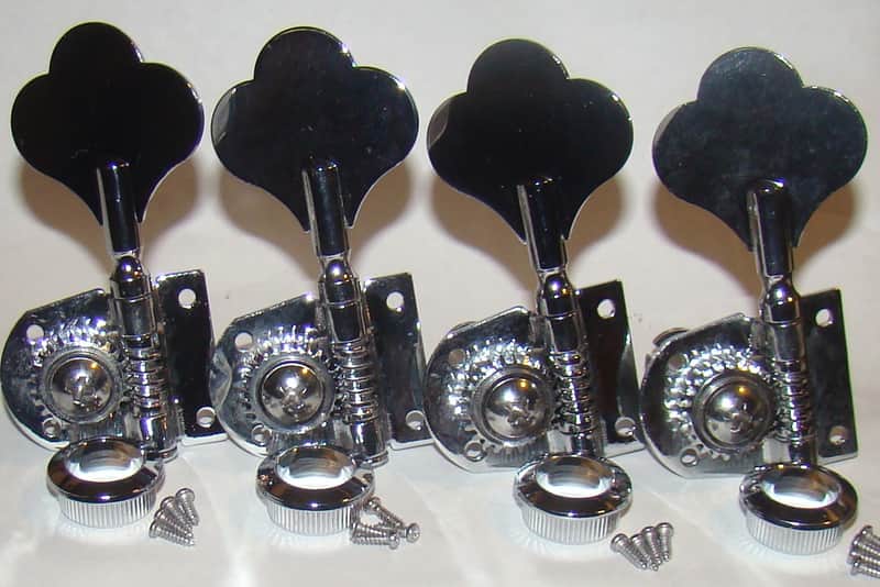 Vintage Style Tuners For Fender & Similar Left Handed Four String Bass - Chrome Finish image 1
