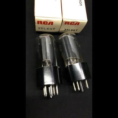 NOS Pair RCA 35L6GT Vintage Radio Vacuum Tubes NIB Tested 1.9636 image 2