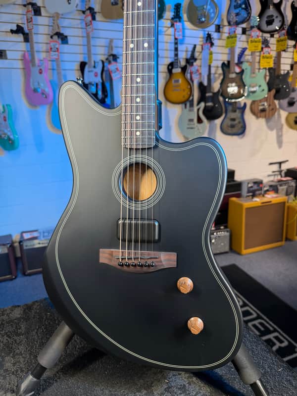 Fender Acoustasonic Standard Jazzmaster Acoustic-electric Guitar - Black, Free Plek 923 image 1