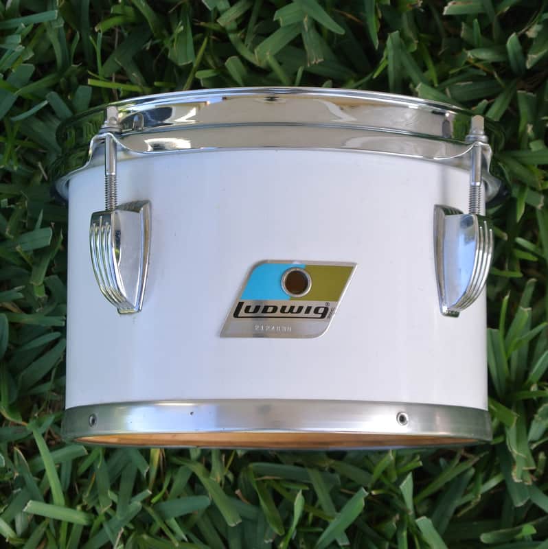 RARE! 1970's LUDWIG (Chicago) 8" WHITE CORTEX CONCERT TOM for DRUM SET! RM117 image 1