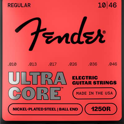 Fender 1250R UltraCore Nickel Plated Steel Ball End Electric Guitar Strings - Regular (10 - 46)